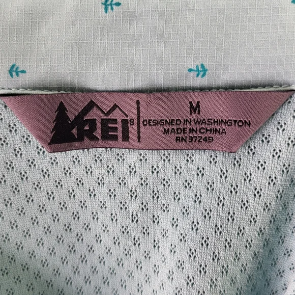 REI Sahara Short Sleeve Shirt light green w Anchors size Medium - Picture 9 of 11